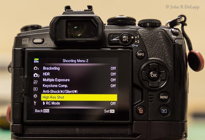 Image of camera menu